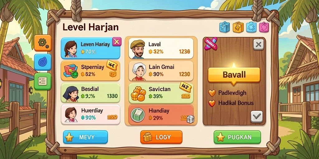 Screenshot menunjukkan variasi permainan yang tersedia.