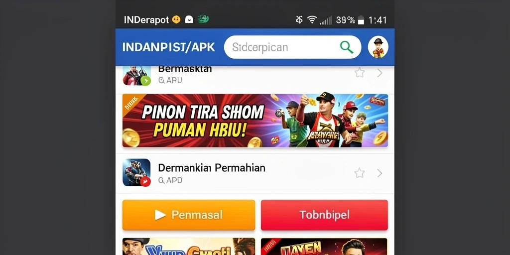 Tampilan awal permainan yang menarik dan penuh warna.